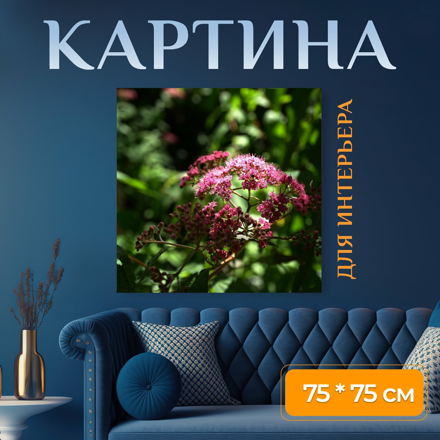 Картина на холсте "Цветы, кричать, природа" на подрамнике 75х75 см. для интерьера