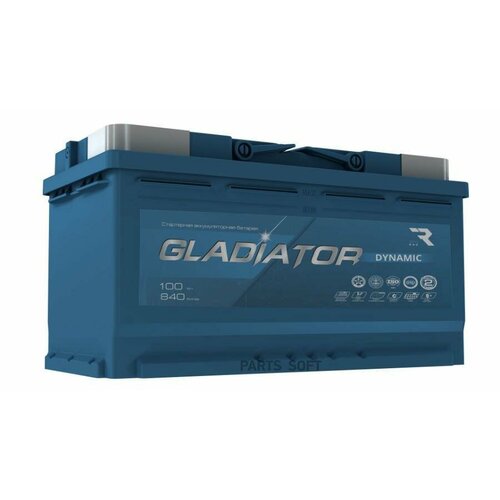 GLADIATOR GDY10000 Аккумуятор GLADIATOR dynamic 100 Ah, 840 A, 353x175x190 обр.