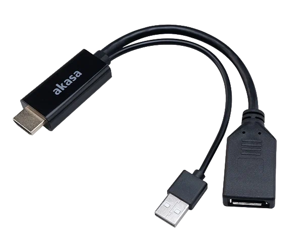Кабель-адаптер AKASA: HDMI – DisplayPort, с USB питанием AK-CBHD24-25BK