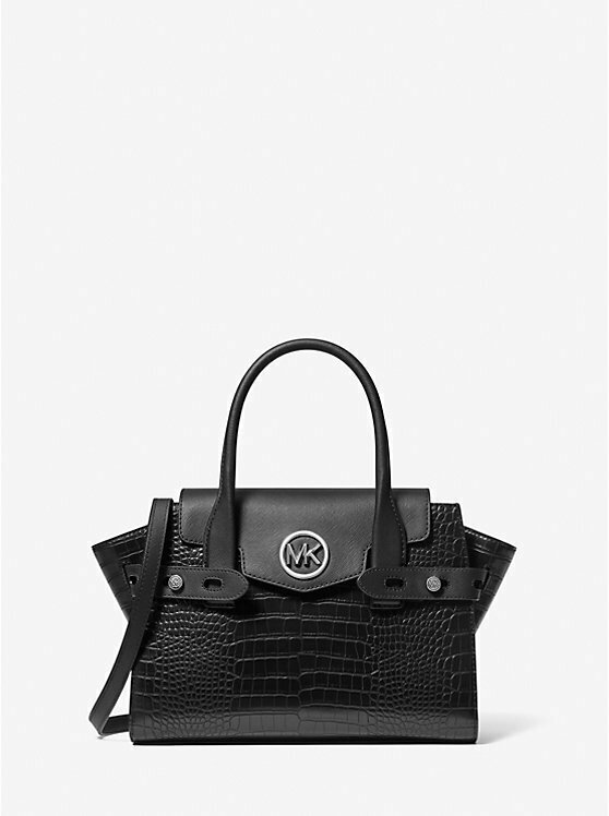 Сумка MICHAEL KORS Michael Kors Outlet Carmen Medium Belted Satchel BLACK ( Аутлет Michael Kors Сумка Кармэн с поясом средней длины черная)