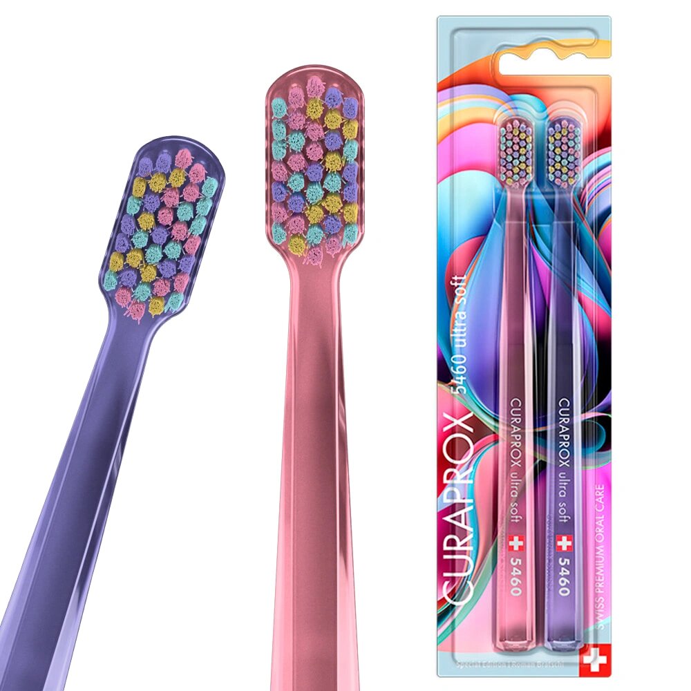 2 зубные щетки CURAPROX 5460 Ultrasoft Duo Colorful Curls 2023
