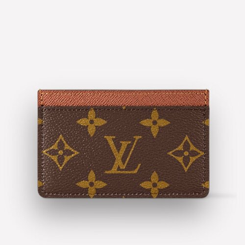Бумажник Louis Vuitton M61733, фактура зернистая, коричневый
