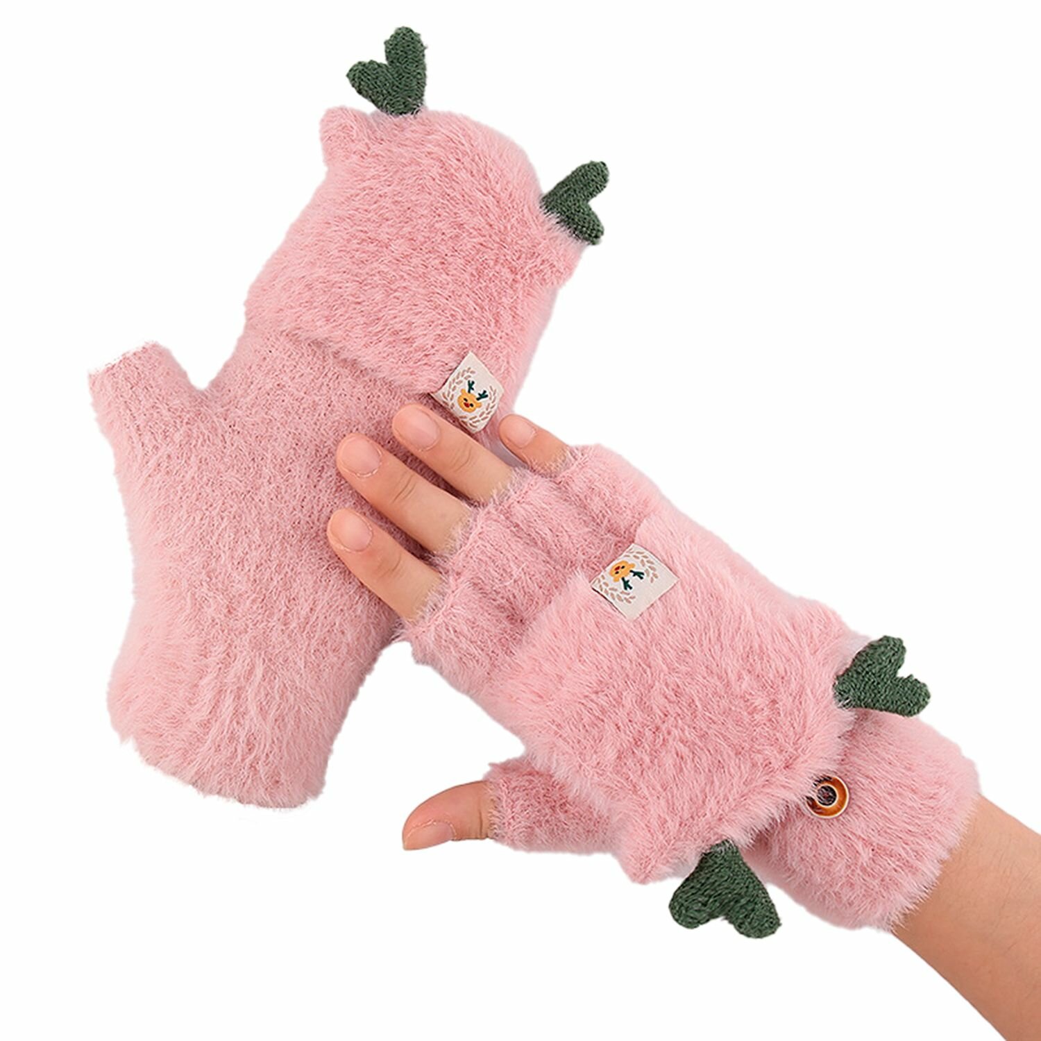 Перчатки  для девочек размер универсальный розовый