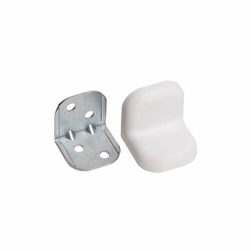 Уголок мебельный крепежный 25x25 мм 4 штуки Белый с пластиковой накладкой 3030₽