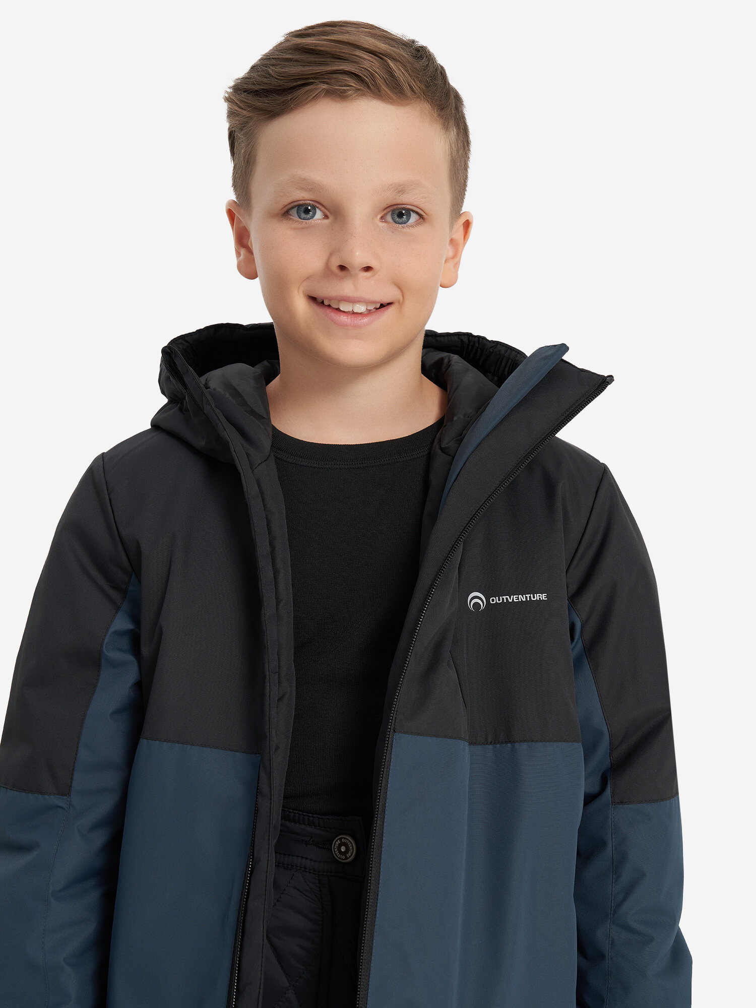 Куртка спортивная OUTVENTURE Active Boys Padded Jacket размер 164-170 синий/черный