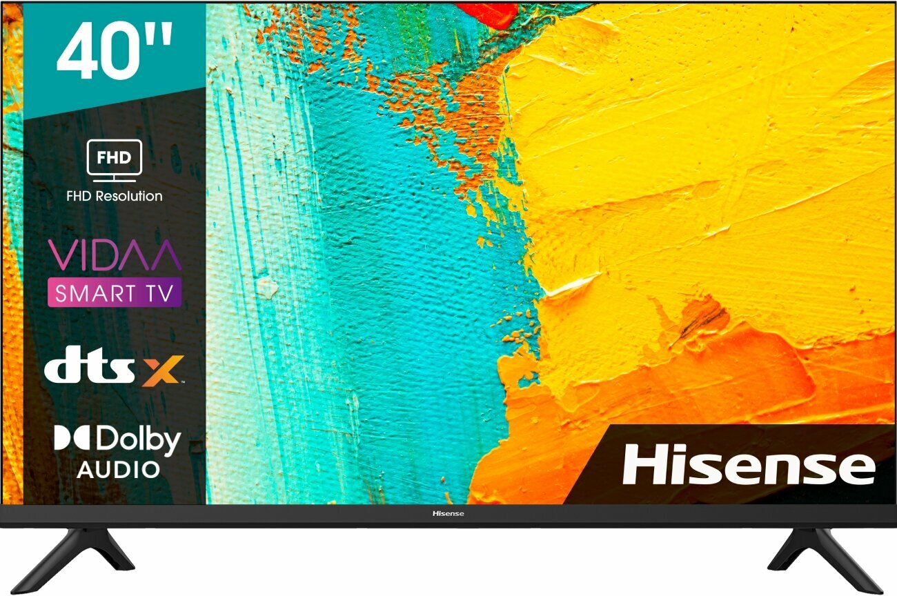 Hisense 40" 40A4BG Frameless черный FULL HD 60Hz DVB-T DVB-T2 DVB-C DVB-S DVB-S2 WiFi Smart TV (RUS)