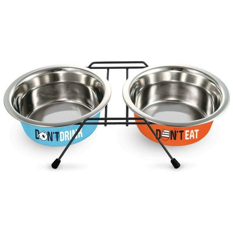 Миска металлическая на подставке 