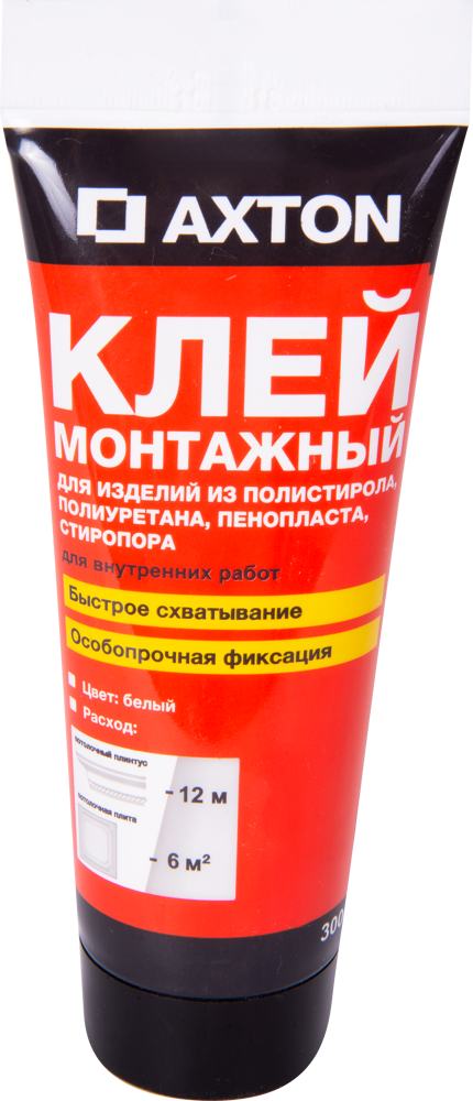 Клей монтажный Axton для потолочных изделий особопрочный 0.3 кг в тюбике