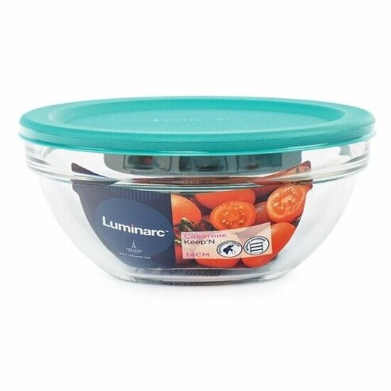 Салатник Luminarc KEEP N BOWL 14 см с зеленой крышкой (V6625)