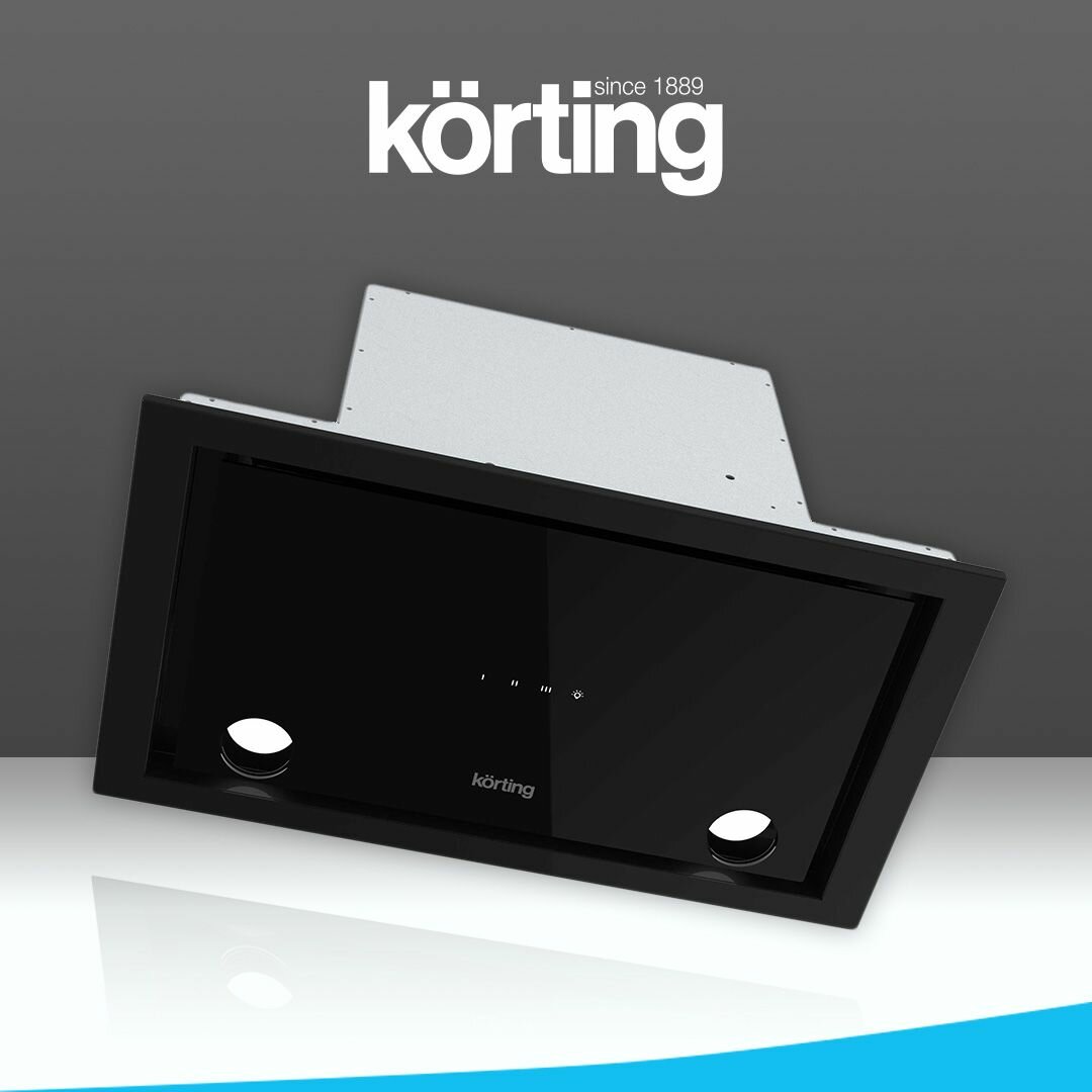 Встраиваемая вытяжка Korting KHI 6777 GN ширина 52 см, производительность 550 м3/ч, 3 скорости, сенсор, черная