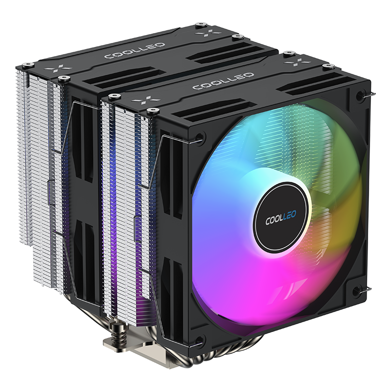Кулер для процессора Coolleo Etian CL-B60T A-RGB Black V2 [115x/1200/1700/1851/AM4/AM5]