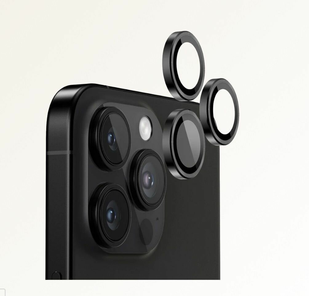 Защитное стекло на линзы камер Iphone 16 Pro/ 16 Pro Max Remax Black Titan