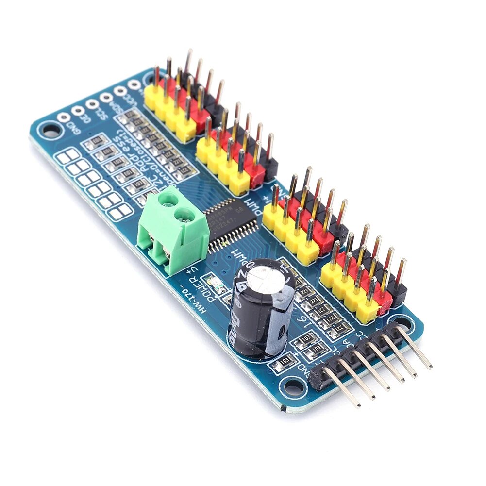 PCA9685 ШИМ-серводвигатель, экранный драйвер, интерфейс IIC, 16-канальный 12-битный ШИМ-серводвигатель, плата драйвера, контроллер для робота Arduino