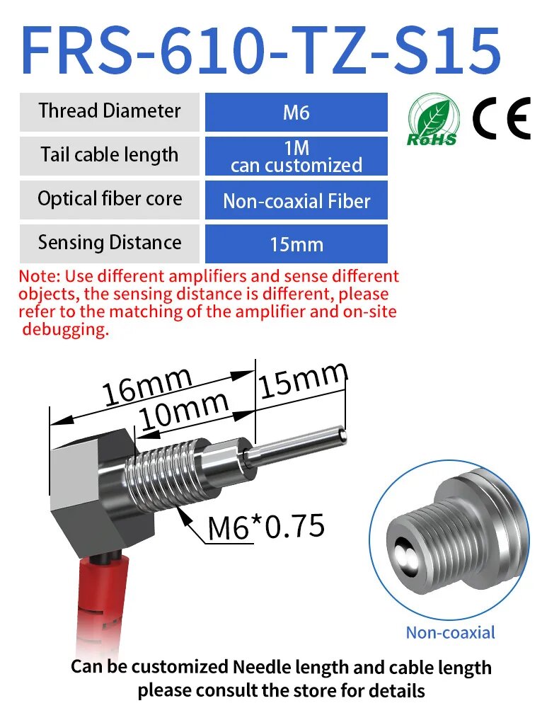 Датчик FRS-610-TZ, Non coaxial M6, 15мм