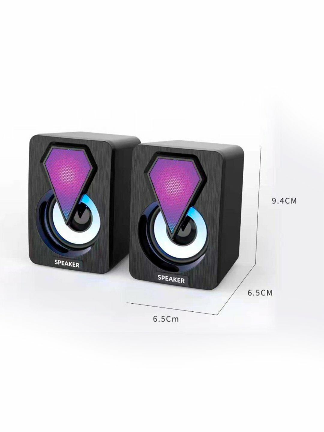 USB мини колонки спикеры, для компьютера, ноутбука и для смартфонов, Черный — фото 1