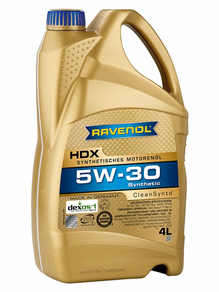 Моторное масло RAVENOL HDX 5W-30 4 л.