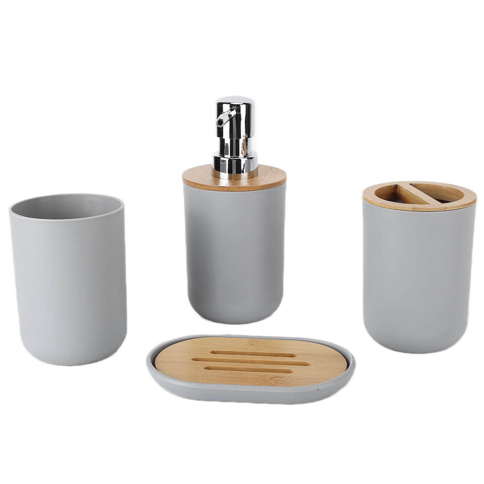 4pcs Accessy Set Set Bamboo Водонепроницаемый прочный подарочный зубной щетка для дома Hotelgrey