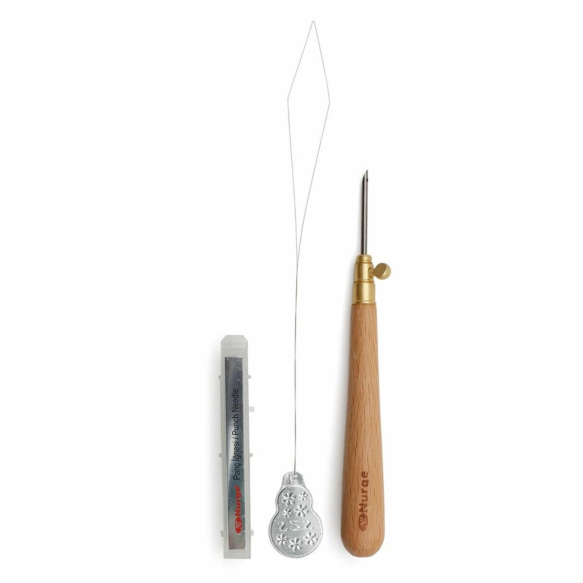 Инструменты для ковроткачества Nurge Hobby Иглы 1,2, 1,6 и 2,2 мм, нитевдеватель, 240-11