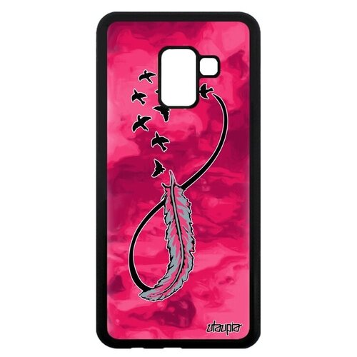 фото Чехол на смартфон // samsung galaxy a8 2018 // "бесконечность" любовь вселенная, utaupia, фуксия