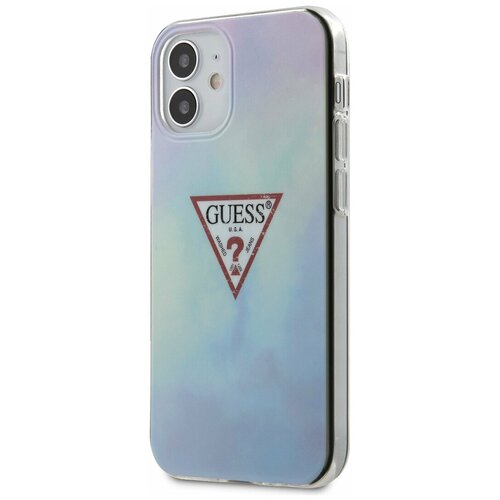 фото Чехол guess для iphone 12 mini (5.4) pc/tpu tie & dye hard blue