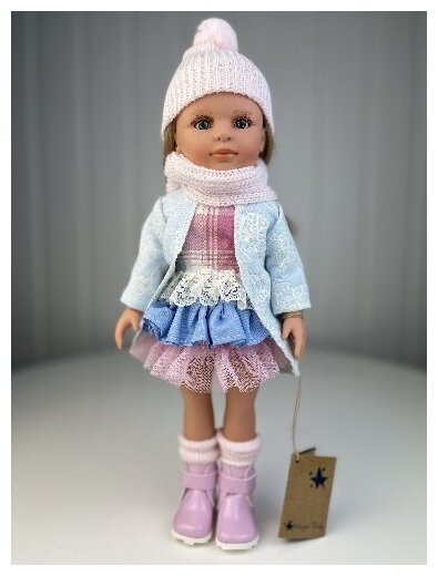 Кукла Lamagik "Нина", блондинка, в голубом пальто и розовой шапке, 33 см, арт.33105