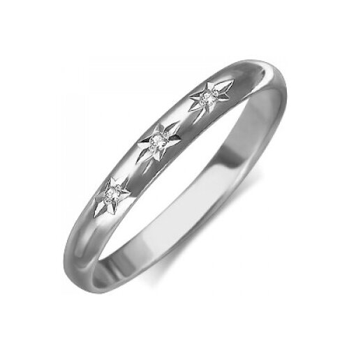 PLATINA jewelry Обручальное кольцо из белого золота с бриллиантом 01-0028-00-101-1120-30, размер 14,5