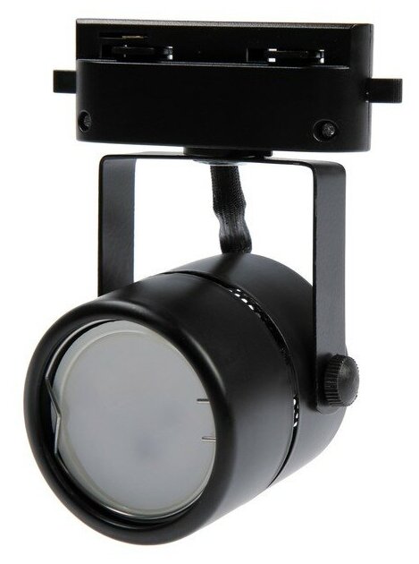 Трековый светильник под лампу Gu5.3, круглый, корпус черный
