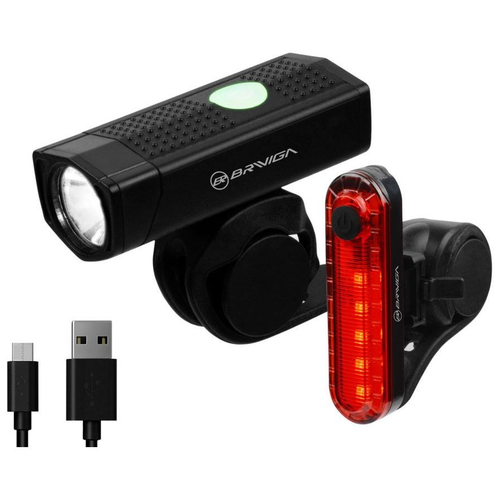 фара передняя 150 люмен usb geotech Комплект фонарей Briviga USB Bike Light Set EBL-2255A / EBL-056 (350/15 lm)