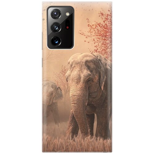 фото Силиконовый чехол на samsung galaxy note 20 ultra / самсунг ноут 20 ультра с принтом "закатный песочный слон" gosso