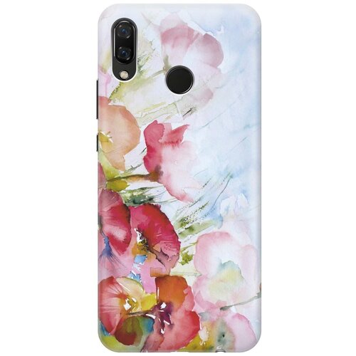 фото Силиконовый чехол на huawei nova 3 / хуавей нова 3 с принтом "акварельные цветы" gosso
