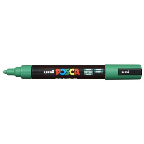 Маркер акриловый POSCA PC-5M, зеленый, 1.8 - 2.5 мм 71175