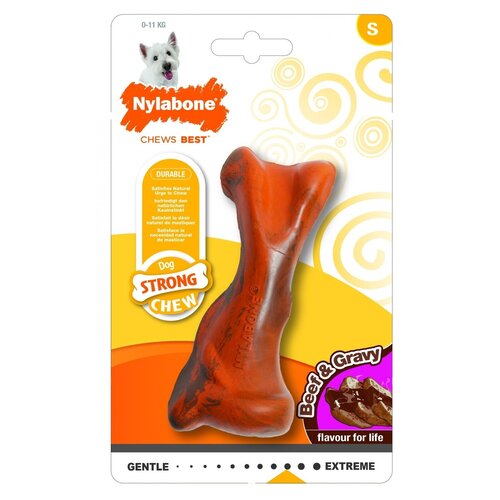 Nylabone кость жесткая, аромат говядины с соусом, S
