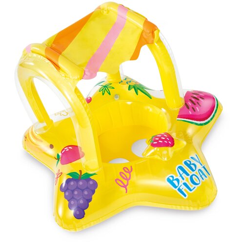 Надувной круг для малышей 56573 Intex с навесом и сиденьем 