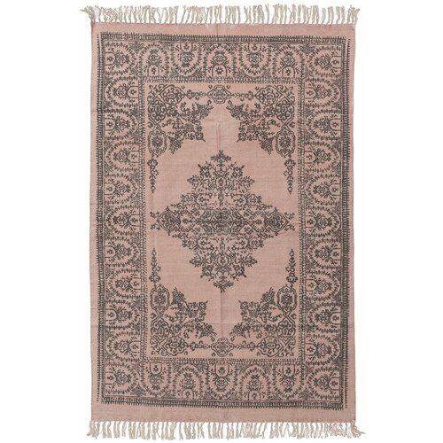 Ковер на пол 1,2 на 1,8 м в спальню, гостиную, безворсовый, розовый JC International JHC-17-02 peach-dark grey