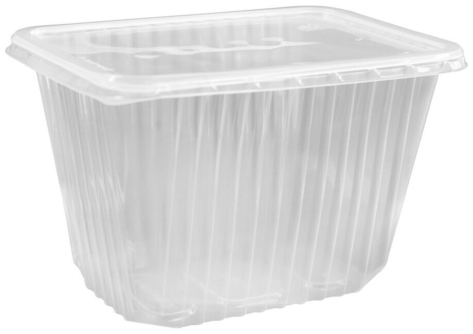 фото Контейнер пластиковый одноразовый с крышкой 2000мл 6шт для хранения и заморозки