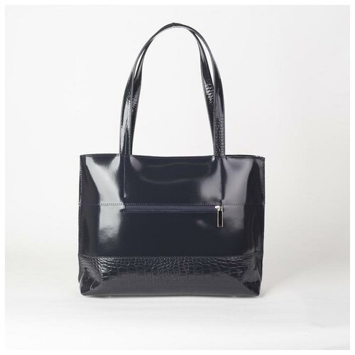 фото Сумка женская, отдел на молнии, наружный карман, цвет тёмно-синий suffle 5275985 .