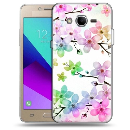 фото Дизайнерский силиконовый чехол для samsung galaxy j2 prime органические цветы 100gadgets