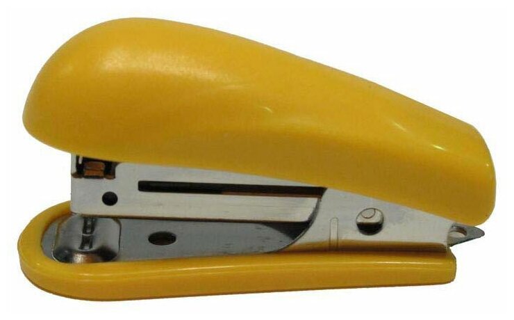 Степлер Kw-Trio 5512YELL Mini 24/6 26/6 (15листов) встроенный антистеплер желтый 50скоб блистер (24 шт. в упаковке)