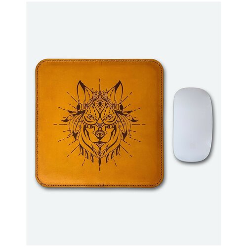 Коврик для мыши KAZA TANUKI BOHO WOLF светло-коричневый 200х200 мм.