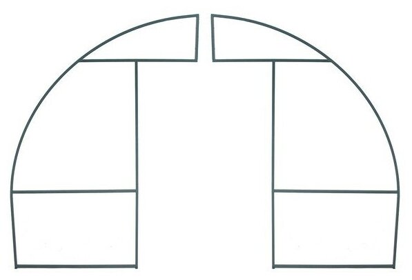 Каркас теплицы, 4 x 3 x 2 м, шаг 1 м, профиль 20 x 20 мм, толщина металла 1 мм, без поликарбоната, половинчатые арки./В упаковке шт: 1 - фотография № 2