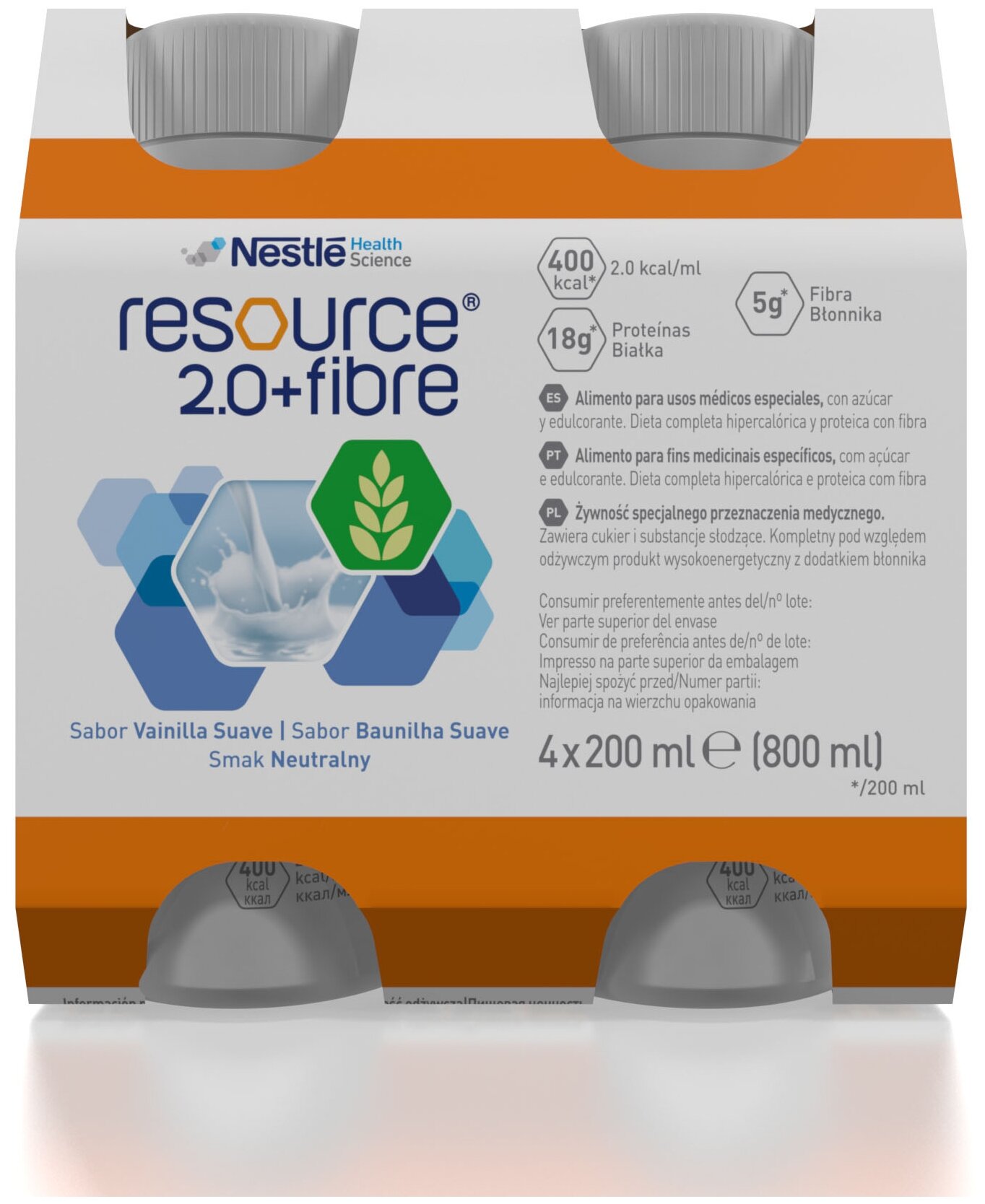 Смесь Nestle Resource 2.0 + Fibre Нейтральный специализированный продукт профилактического питания от 3 лет, 200 гр Nestle Health Science - фото №2