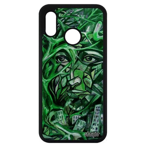 фото Противоударный чехол на телефон // huawei p20 lite // "взгляд" абстракция женщина, utaupia, зеленый