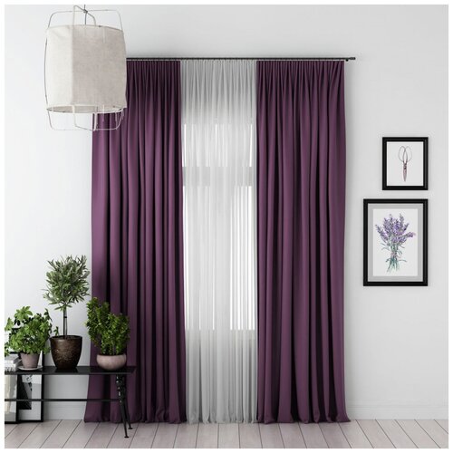 фото Blv комплект штор блэкаут фиолетовый ml