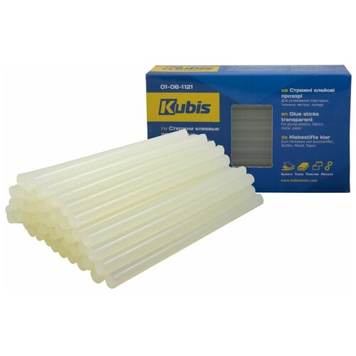 Стержни клеевые Kubis прозрачные 11.2 * 200 мм, 1 кг (50 шт), коробка