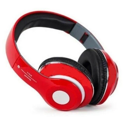 Наушники беспроводные полноразмерные STEREO HEADPHONES микрофон Aux Bluetooth MP3 плеер FM-радио аккумулятор 300 mAh складные стерео Красные 127000₽