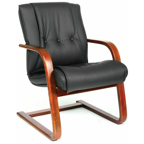 Кресло посетителя CHAIRMAN 653V Натуральная кожа COW Черная