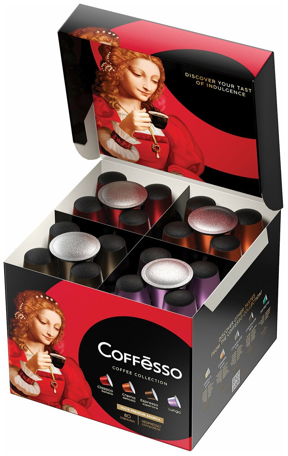 Кофе в капсулах 80 порций «Ассорти 4 вкусов» для Nespresso, COFFESSO - фотография № 4