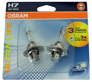 Галогенная лампа OSRAM H7 55 PX26d ULTRA LIFE 12V , 2 шт, 64210ULT
