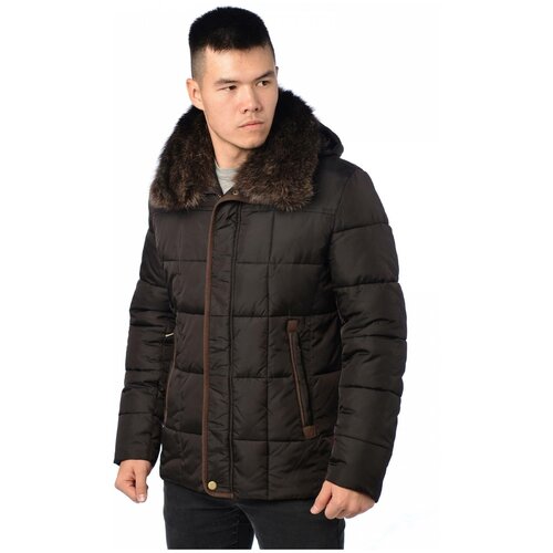 фото Зимняя куртка мужская fanfaroni 16041 размер 48, коричневый