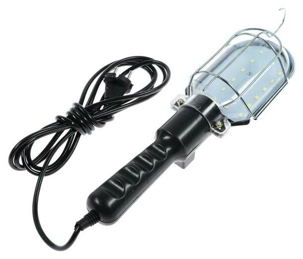 Светильник переносной светодиодный Luazon Lighting с выключателем, 10Вт, 24LED, 3 м, черный. В наборе 1шт.